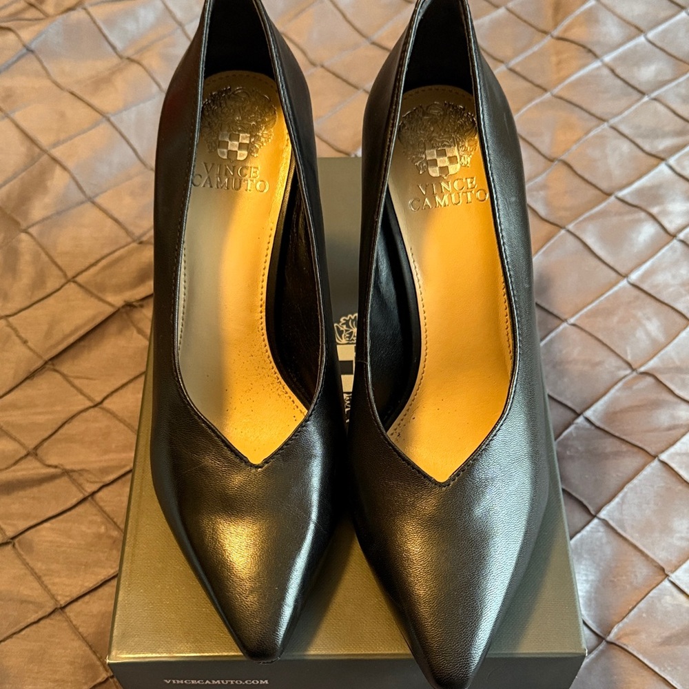 Vince Camuto Black Leather Heels
